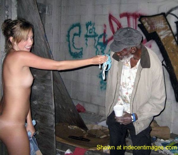 Naked in front of a homeless man
