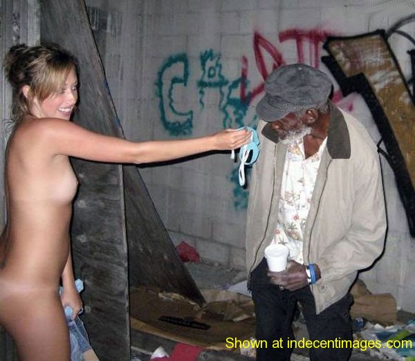 Naked dare with a homeless man