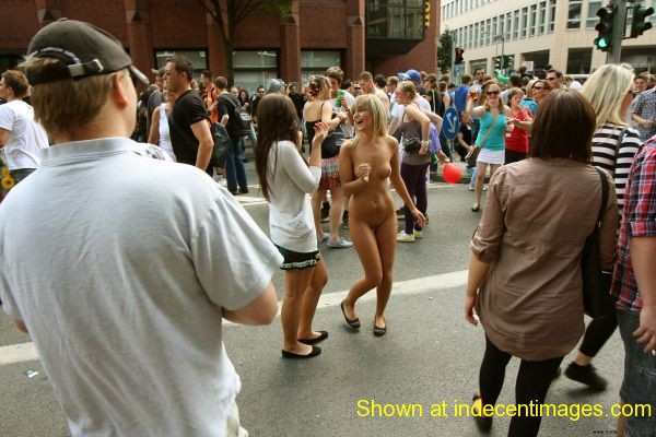 The only person naked in public