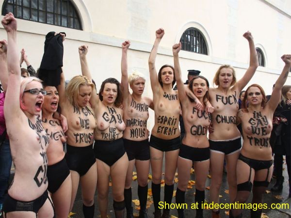 Topless protest