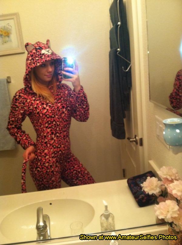 Sexy girl in a pussycat onesie