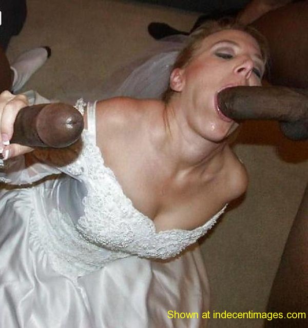 Cheating bride sucks black cock